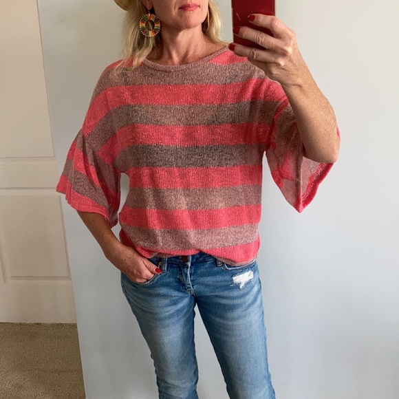 Striped Bell sleeve Sweater/Top - Picture 2 of 8